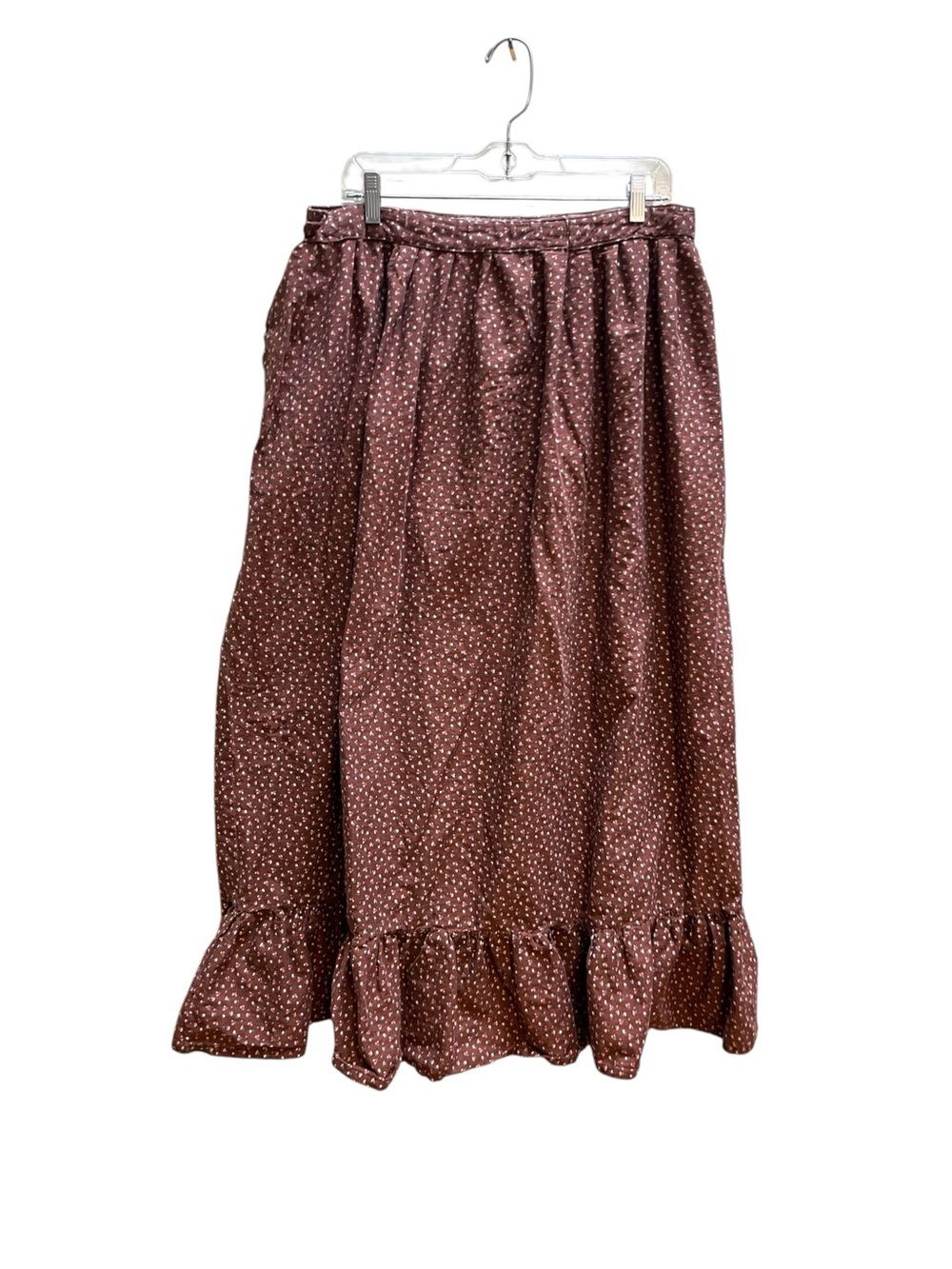 Western prairie Ruffle Hem Maxi Skirt - Brown
Hand made